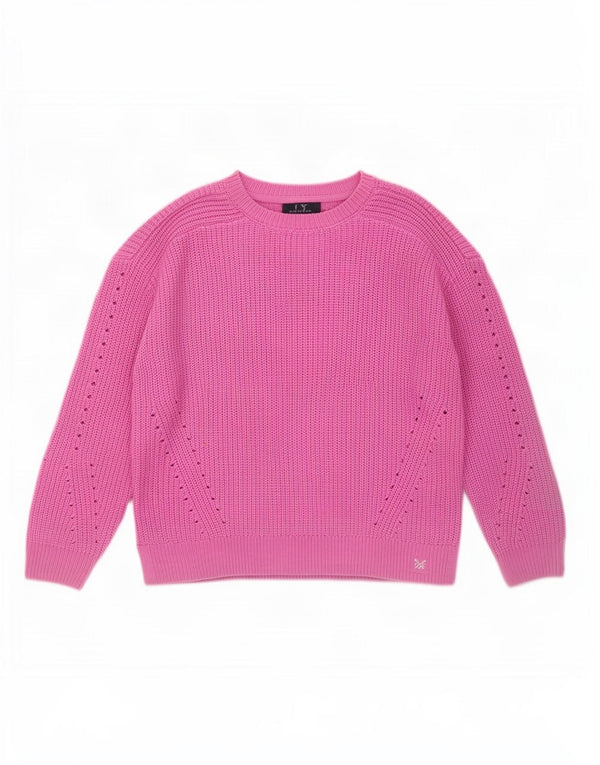 Crew Clothing Damen-Pullover mit U-Boot-Ausschnitt, UK 14, Größe L, rosa, Acryl