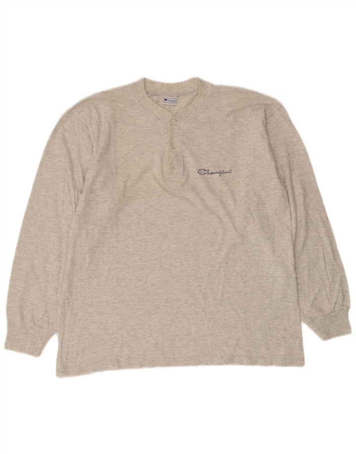 Champion Herren-Oberteil, langärmelig, XL, grau gefleckte Baumwolle