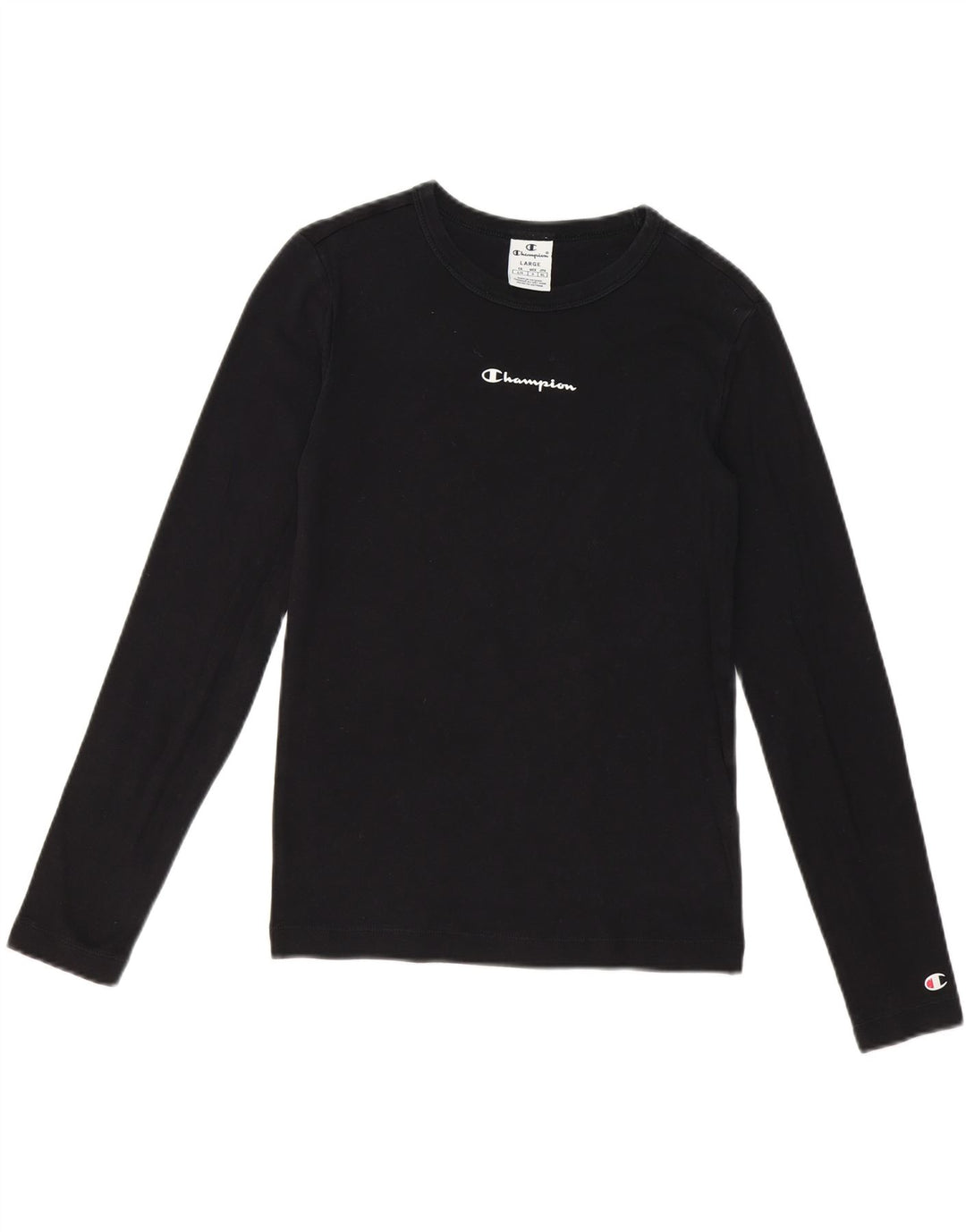 CHAMPION Womens Top Long Sleeve UK 14 Large Black Vintage Champion and Second-Hand Champion from Messina Hembry 
