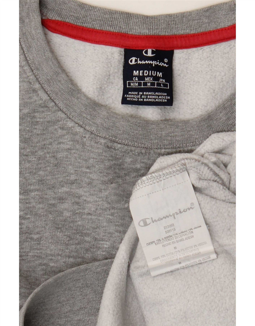 Champion Herren-Sweatshirt-Pullover aus mittelgrau gefleckter Baumwolle