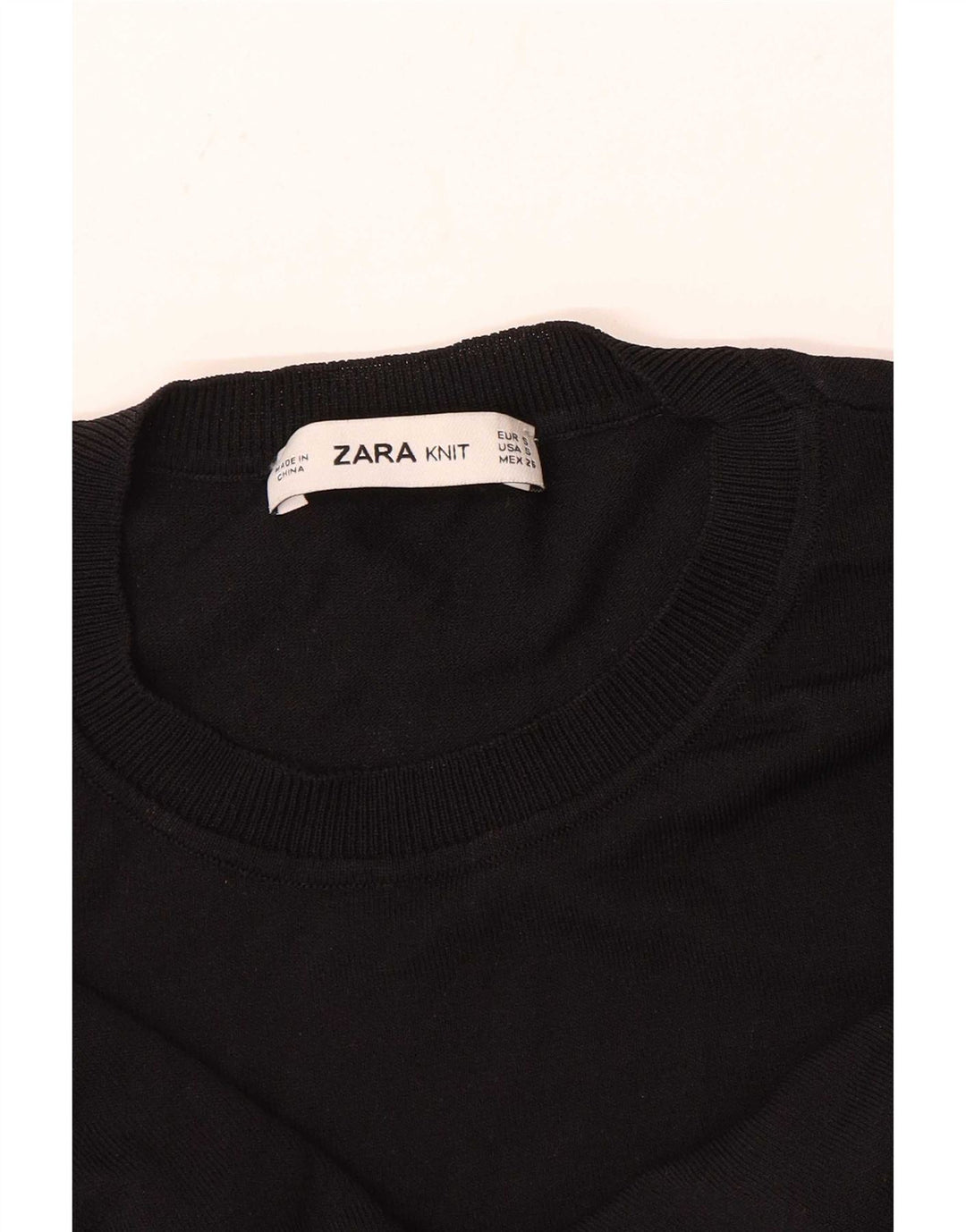 Zara Damen-Pullover mit Rundhalsausschnitt, Gr. 10, Größe S, Schwarz