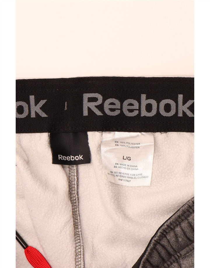 REEBOK Mens Tracksuit Trousers Large Grey Polyester