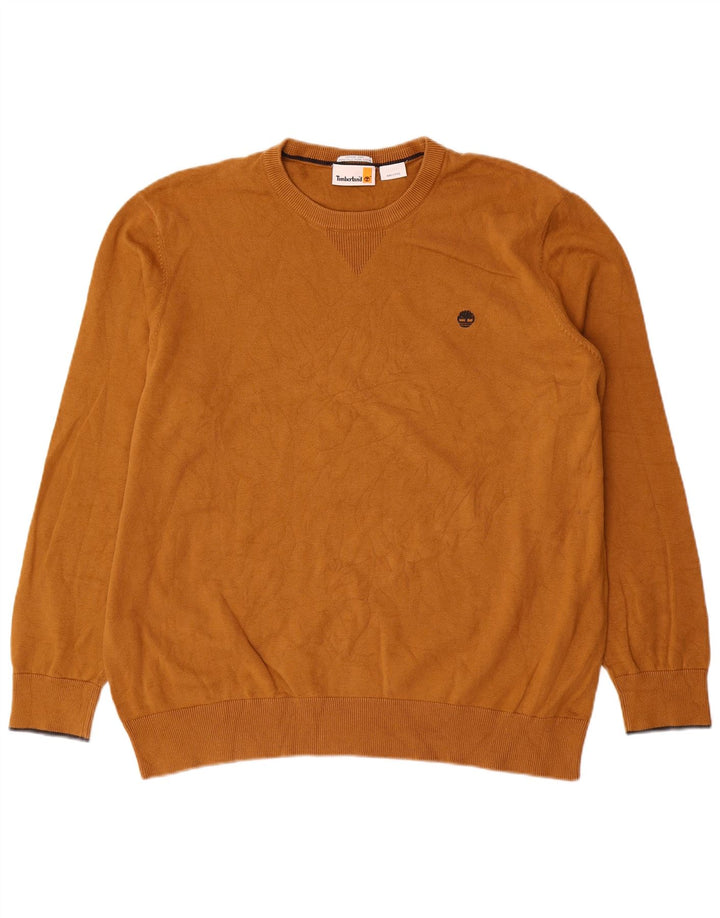 Timberland Herren-Pullover mit Rundhalsausschnitt, 2XL, braune Baumwolle