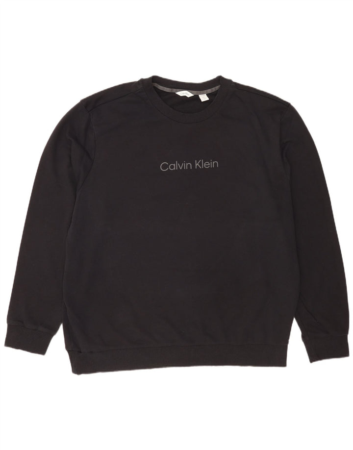 Calvin Klein Herren Graphic Sweatshirt Pullover 2XL Schwarz Baumwolle