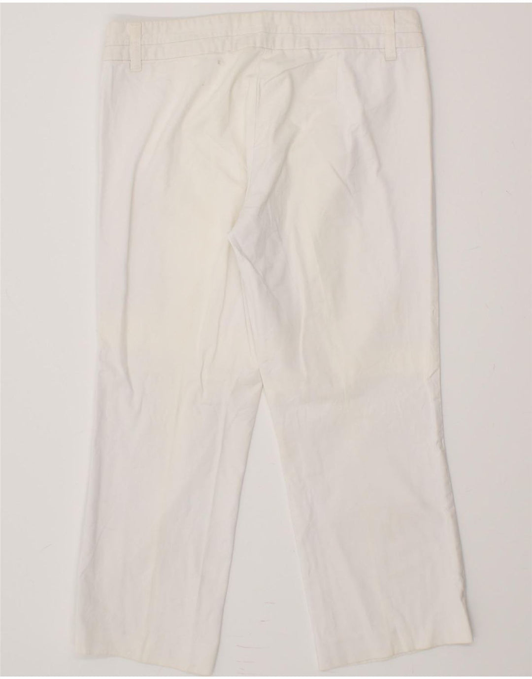 BENETTON Womens Straight Capri Trousers IT 44 Medium W32 L23 White Cotton Vintage Benetton and Second-Hand Benetton from Messina Hembry 