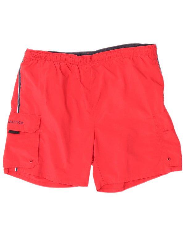 Nautica Herren-Badeshorts, groß, aus rotem Nylon