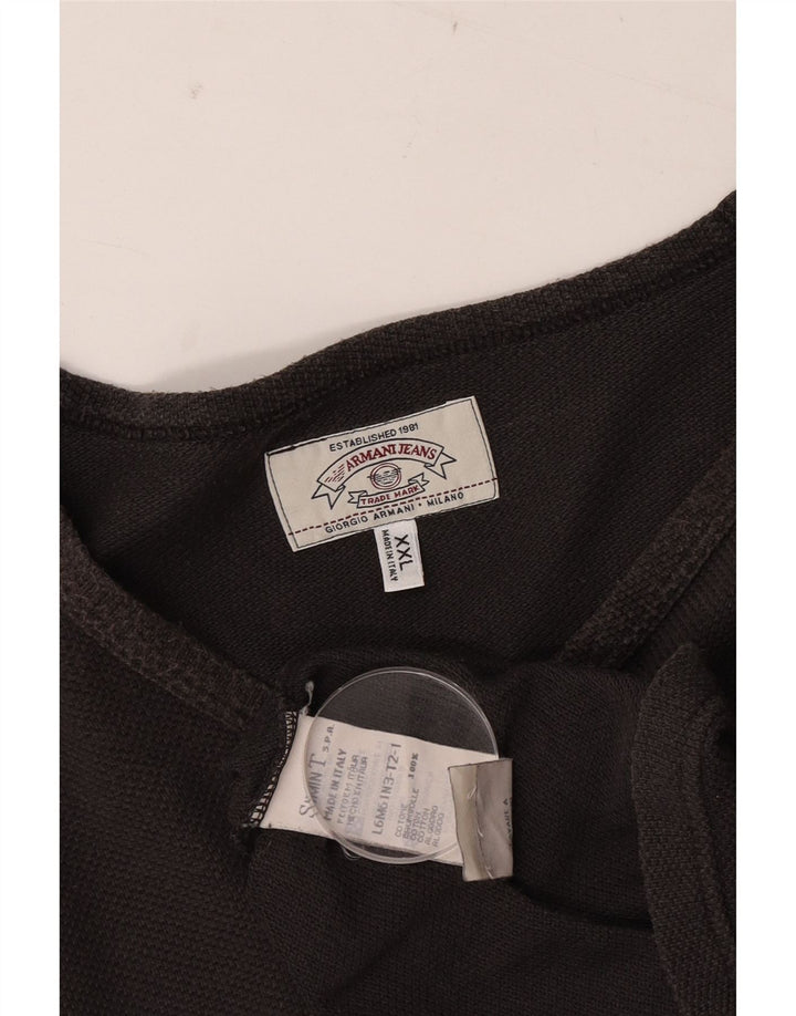 Armani Jeans Herren Top Langarm 2XL Grau Baumwolle
