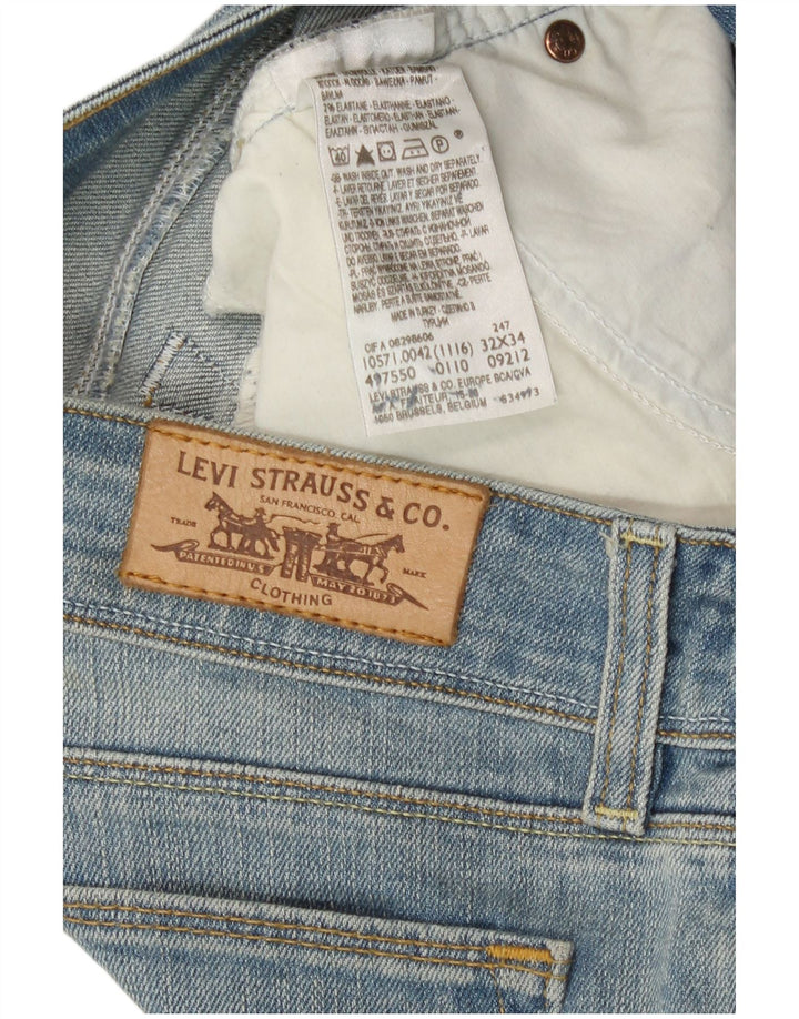 Levi's Damen 571 Slim Jeans W32 L34 Blaue Baumwolle