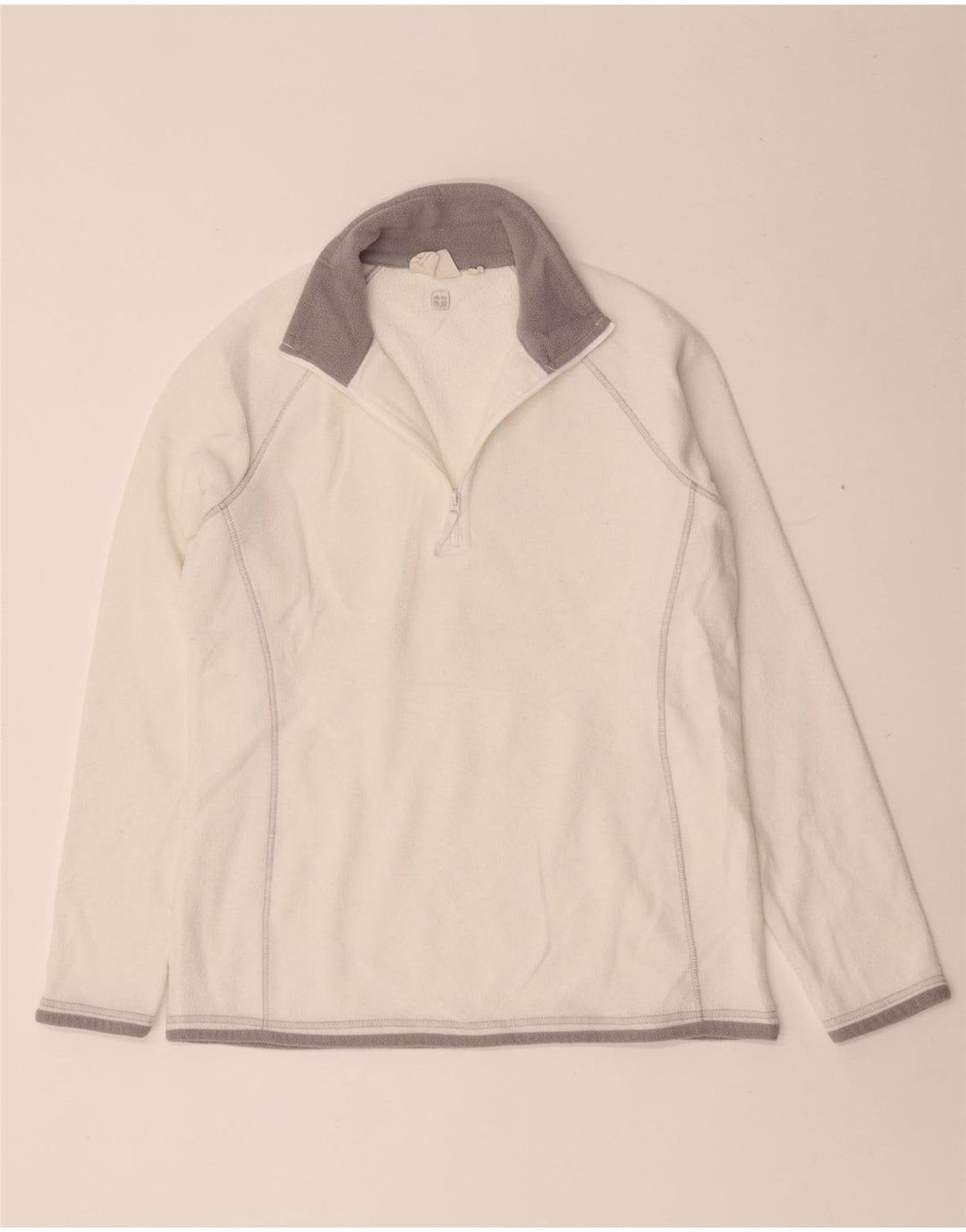 Mountain Warehouse Damen-Fleecepullover mit Reißverschluss am Kragen, UK 12, Mittelweiß