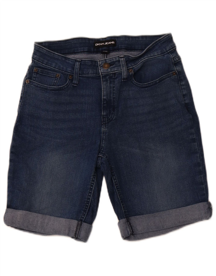 DKNY Damen Jeansshorts US 8 Medium W28 Marineblaue Baumwolle