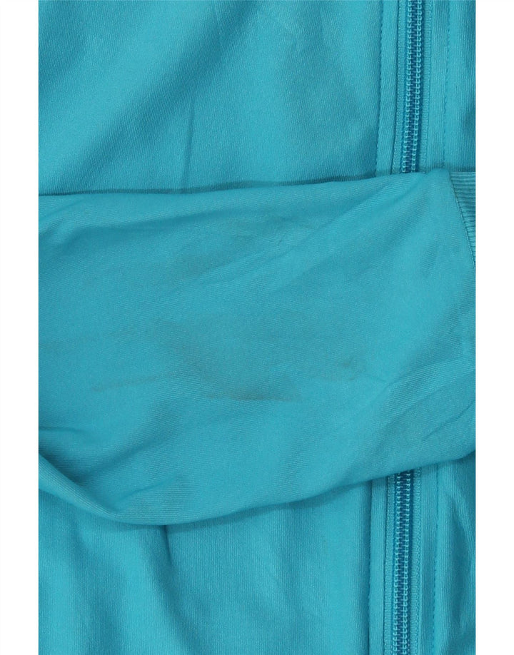 NIKE Damen Dri Fit Trainingsanzug Top Jacke UK 8/10 Small Blau Polyester