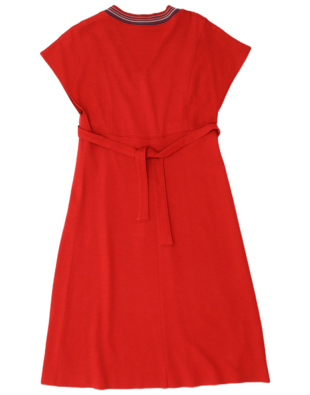 Vintage Damen A-Linie Kleid UK 12 Mittelrot