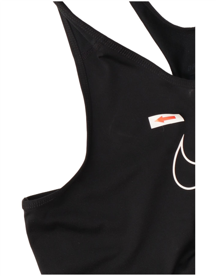 Nike Damen Dri Fit Graphic Weste Top UK 10 Small Schwarz Polyester