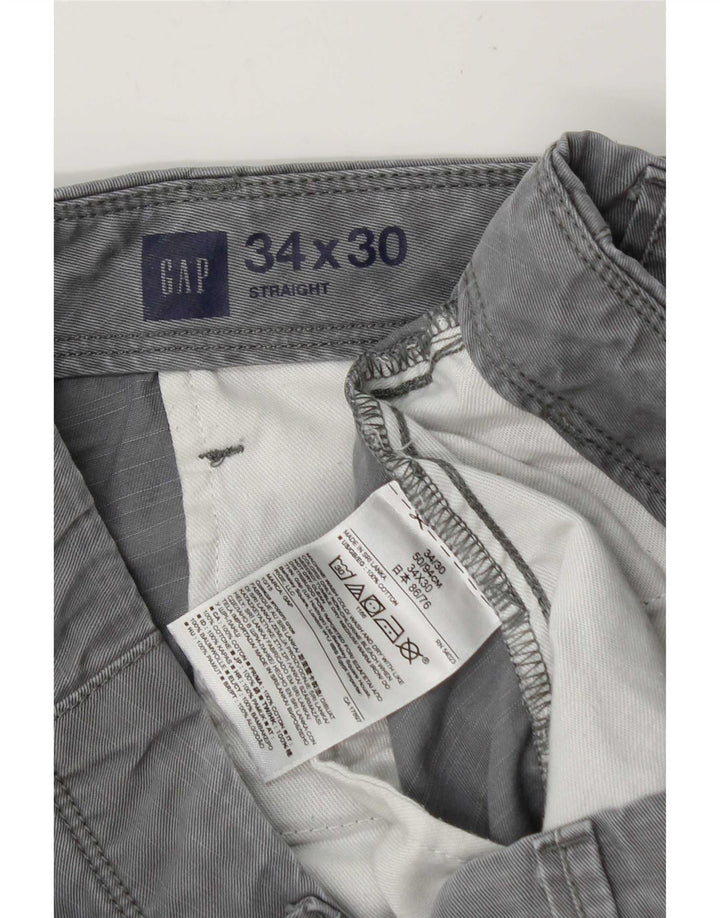 Gap gerade Chino-Hose für Herren, W34, L30, graue Baumwolle