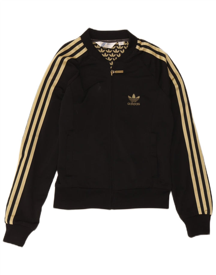 Adidas Damen Crop Graphic Trainingsanzug Top Jacke EU 38 Medium Schwarz