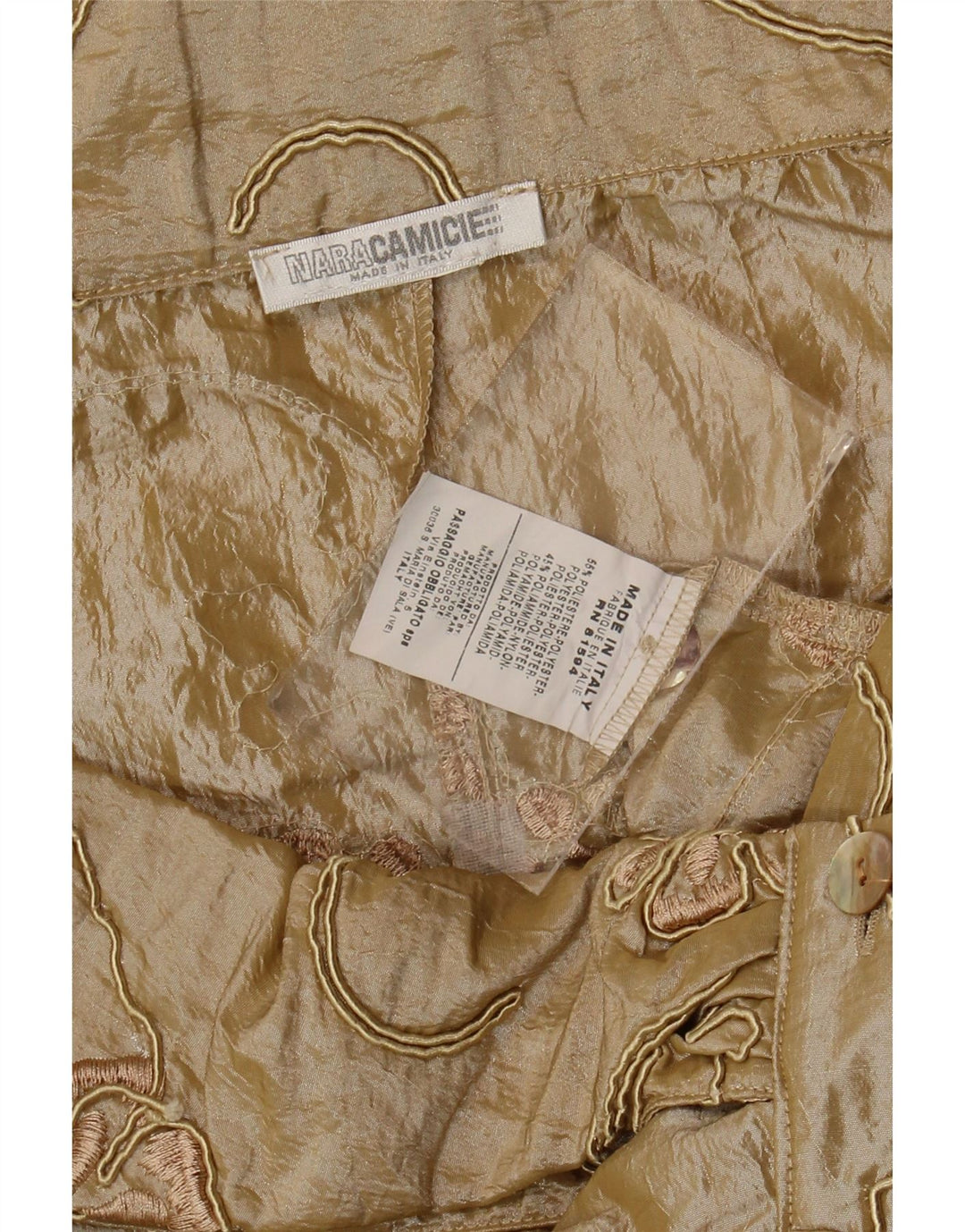 Naracamicie Damen Crop-Hemdbluse UK 12 Medium Beige Floral Polyester