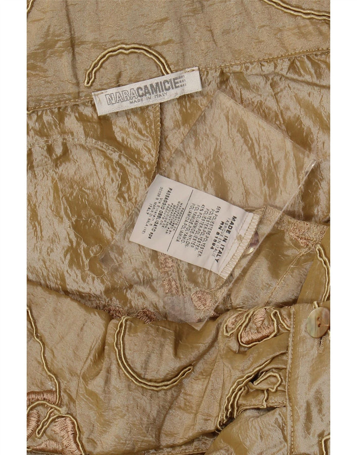 Naracamicie Damen Crop-Hemdbluse UK 12 Medium Beige Floral Polyester