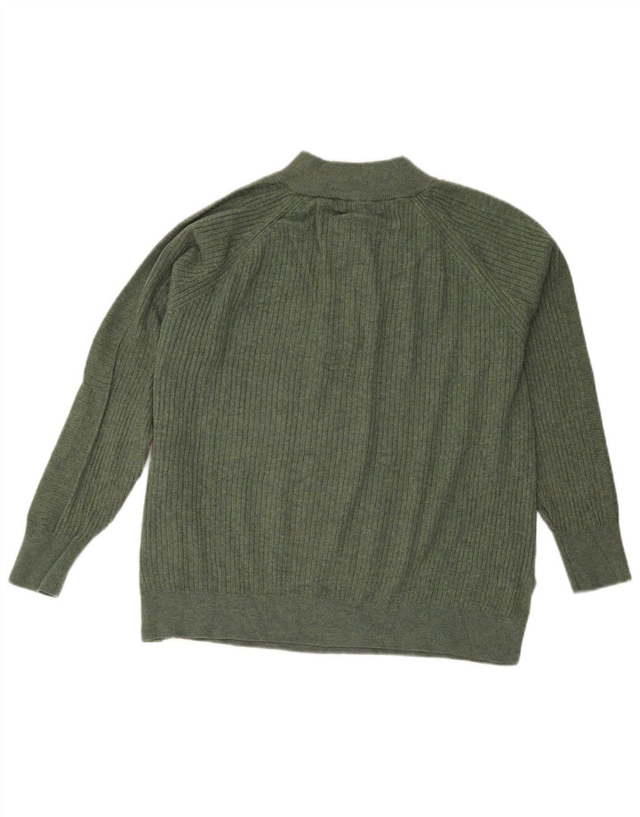 Marks & Spencer Damen-Pullover mit Reißverschluss am Hals, Gr. 16, Grün