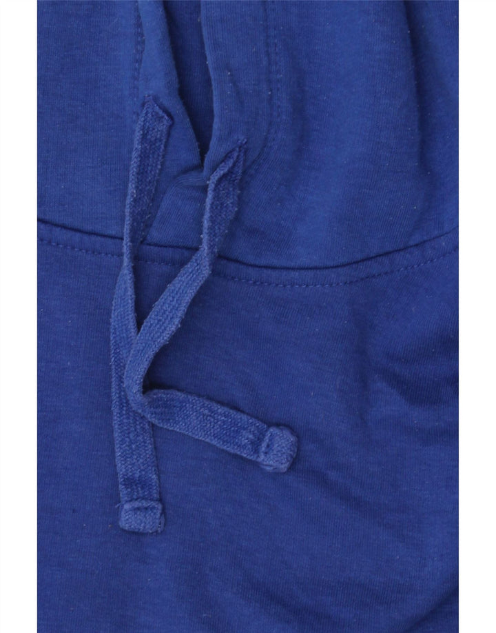 Zara Damen Übergroßer Kapuzenpullover UK 14 Mittelblaue Baumwolle