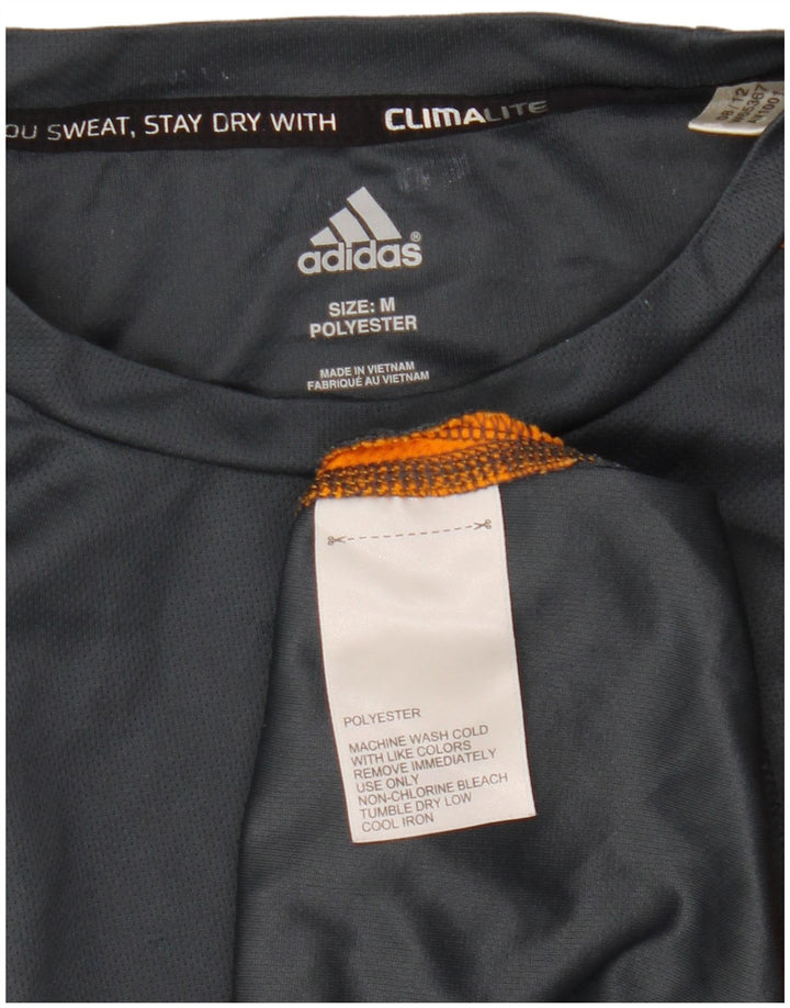 Adidas Herren Climalite T-Shirt Top Mittelgraues Colourblock-Polyester