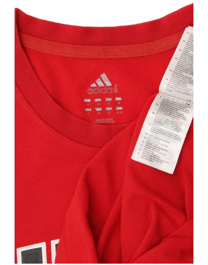 Adidas Herren Bulls Graphic T-Shirt Top Mittelrotes Polyester