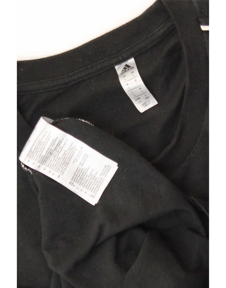 Adidas Herren T-Shirt Top Large Schwarz Baumwolle