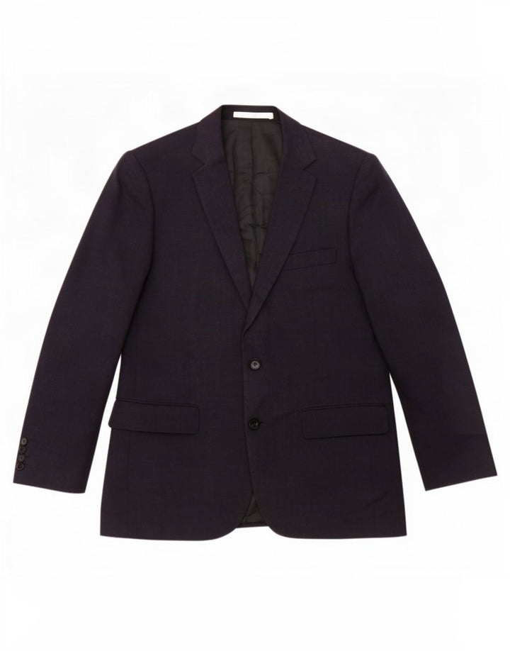 Marks & Spencer Herren-Blazer mit 2 Knöpfen, UK 40, mittelmarineblaue Wolle