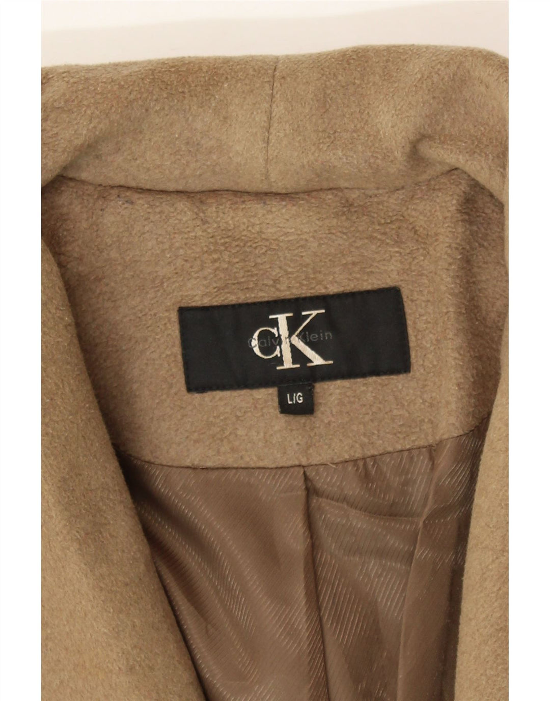 CALVIN KLEIN Womens Overcoat UK 16 Large Brown Wool Vintage Calvin Klein and Second-Hand Calvin Klein from Messina Hembry 