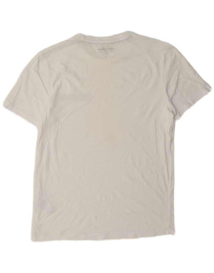 Jack & Jones Herren T-Shirt Top Large Weiß Baumwolle