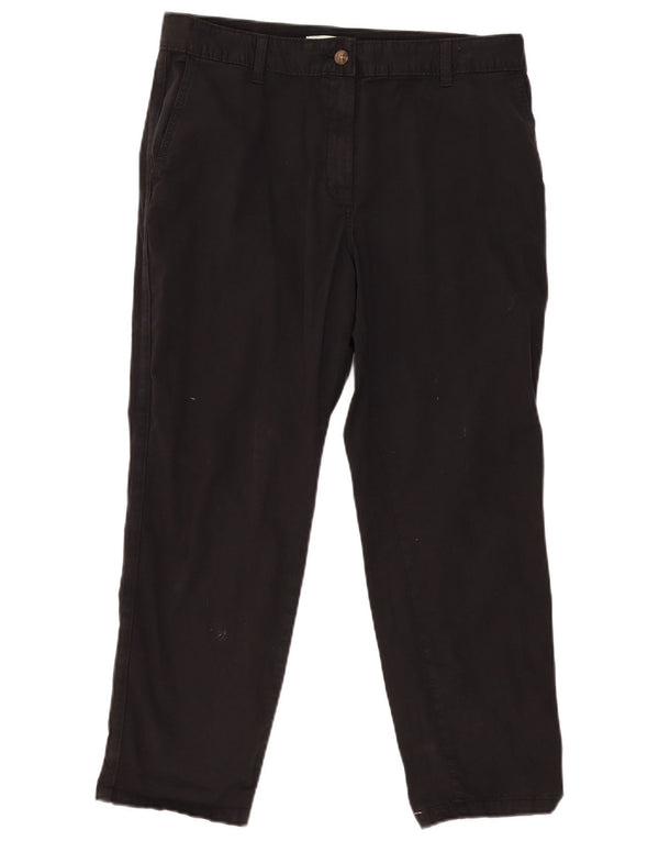 Marks & Spencer Damen Gerade Chinohose UK 14 Large W36 L27 Schwarz