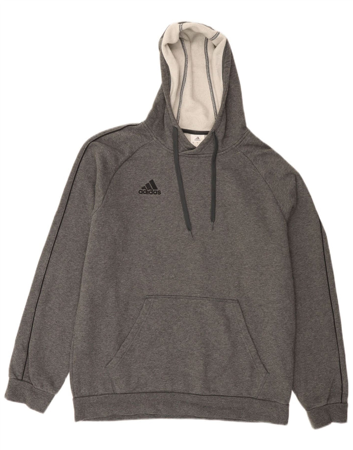 Adidas Herren Kapuzenpullover, groß, graue Baumwolle