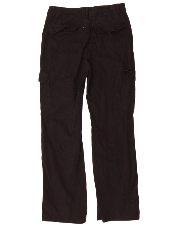 Gerade Cargohose für Damen von Zara, EU 40, mittelgroß, W30, L31, schwarze Baumwolle