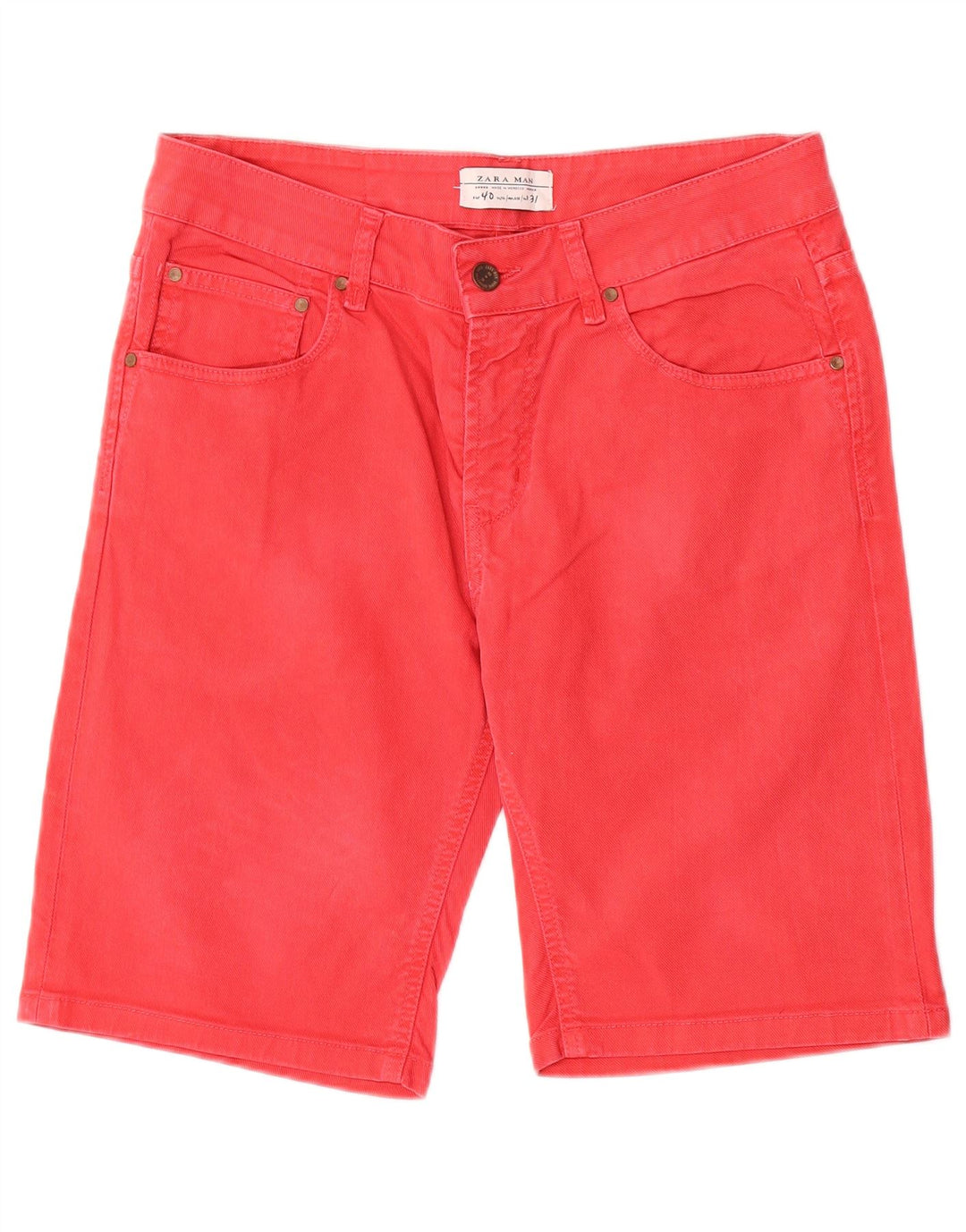 Zara Herren Jeansshorts EU 40 Medium W31 Rot