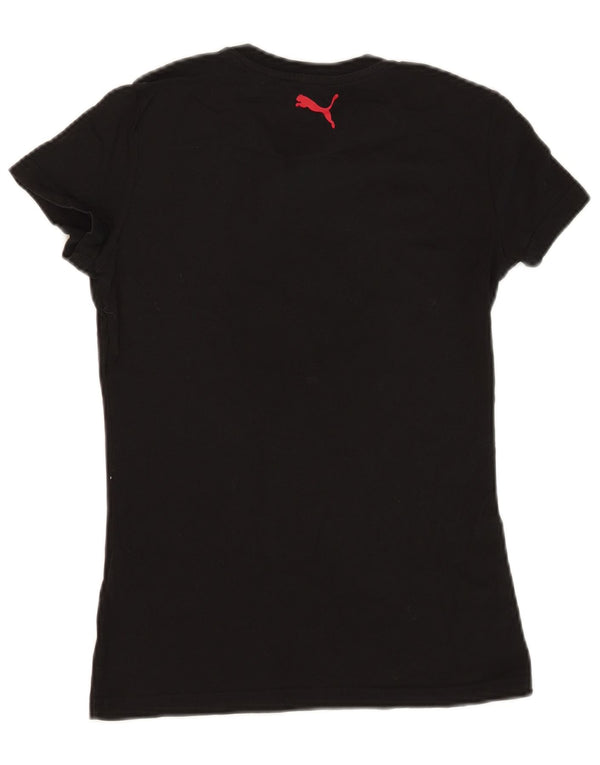 PUMA Damen AC Milan Graphic T-Shirt Top UK 10 Small Schwarz Baumwolle