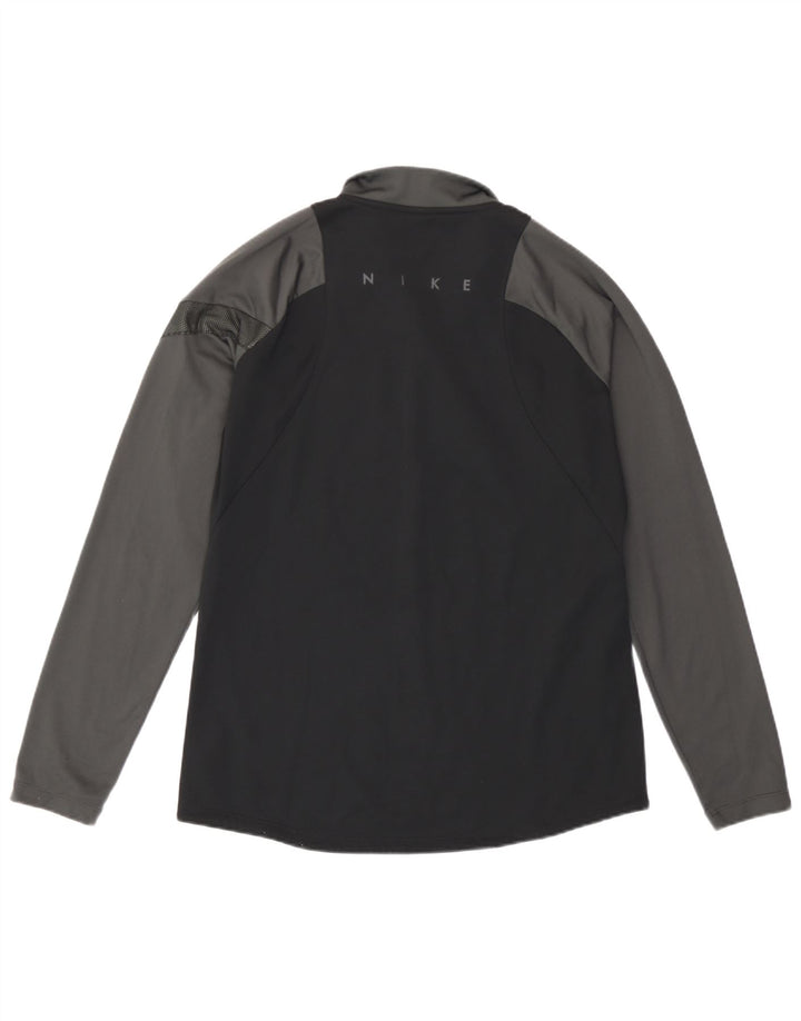 Nike Herren-Pullover-Trainingsanzugoberteil aus mittelschwarzem Colourblock-Polyester