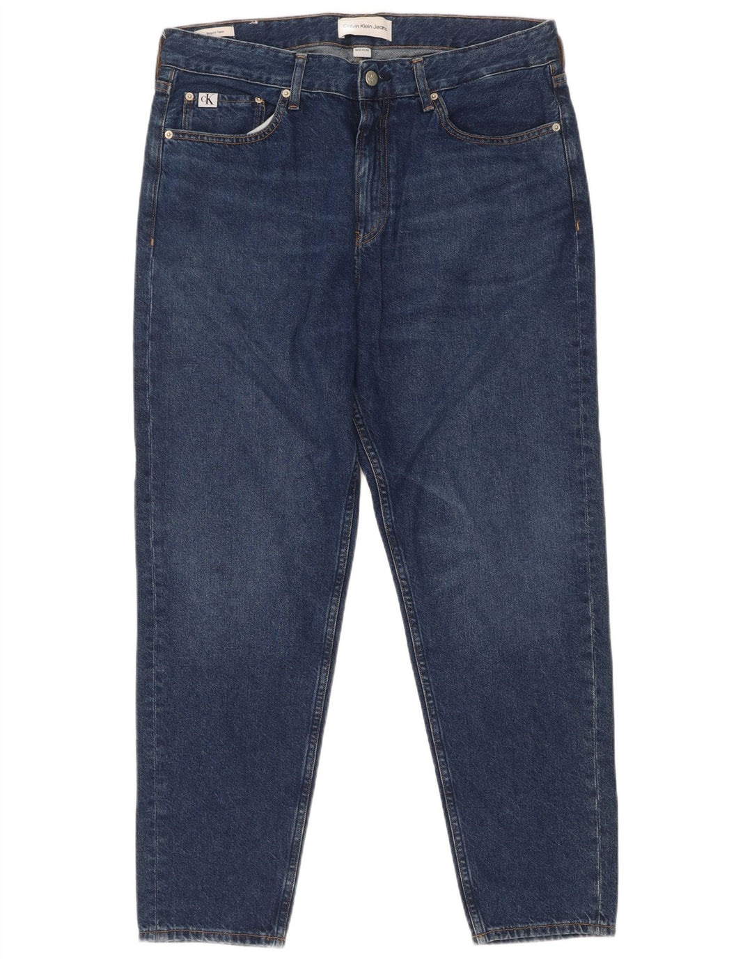 Calvin Klein Herren Regular Tapered Jeans W33 L30 Blaue Baumwolle