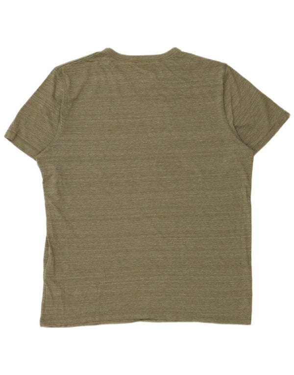 Jack & Jones Herren Grafik T-Shirt Top XL Khaki Nadelstreifen Baumwolle