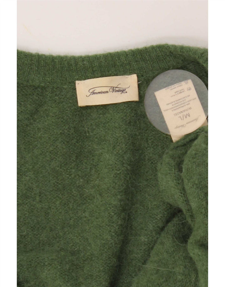 Vintage Damen 3/4 Ärmel übergroßer Cardigan Pullover UK 14 Mittelgrün