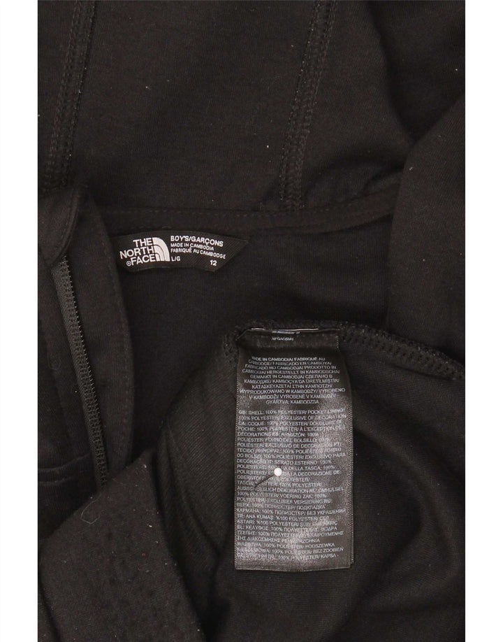 The North Face Jungen-Kapuzenpullover mit Reißverschluss, 11–12 Jahre, groß, schwarzes Polyester