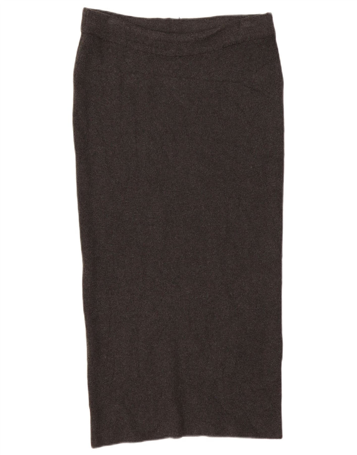 Gerader Strickrock von Zara für Damen, mittelgroß, W28, graue Viskose