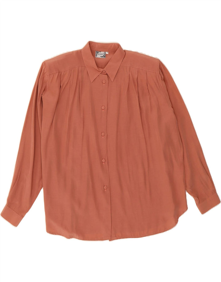 VINTAGE Womens Oversized Shirt Blouse UK 22 3XL Maroon Acetate Vintage Vintage and Second-Hand Vintage from Messina Hembry 