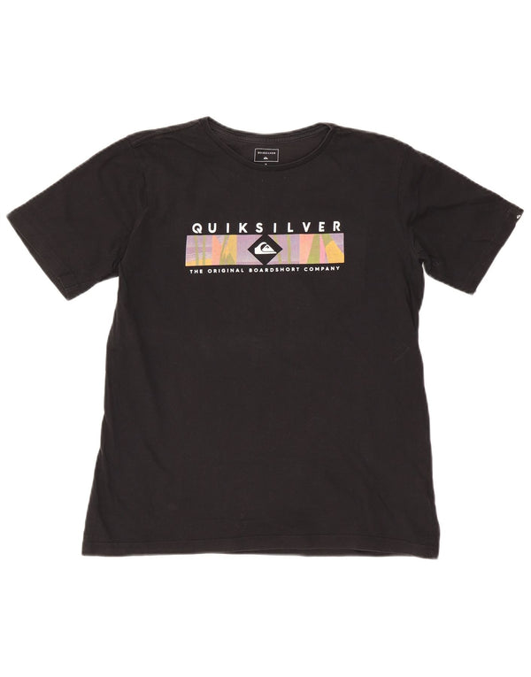 Quiksilver Jungen-T-Shirt mit regulärer Passform, Grafik, 15–16 Jahre, schwarze Baumwolle