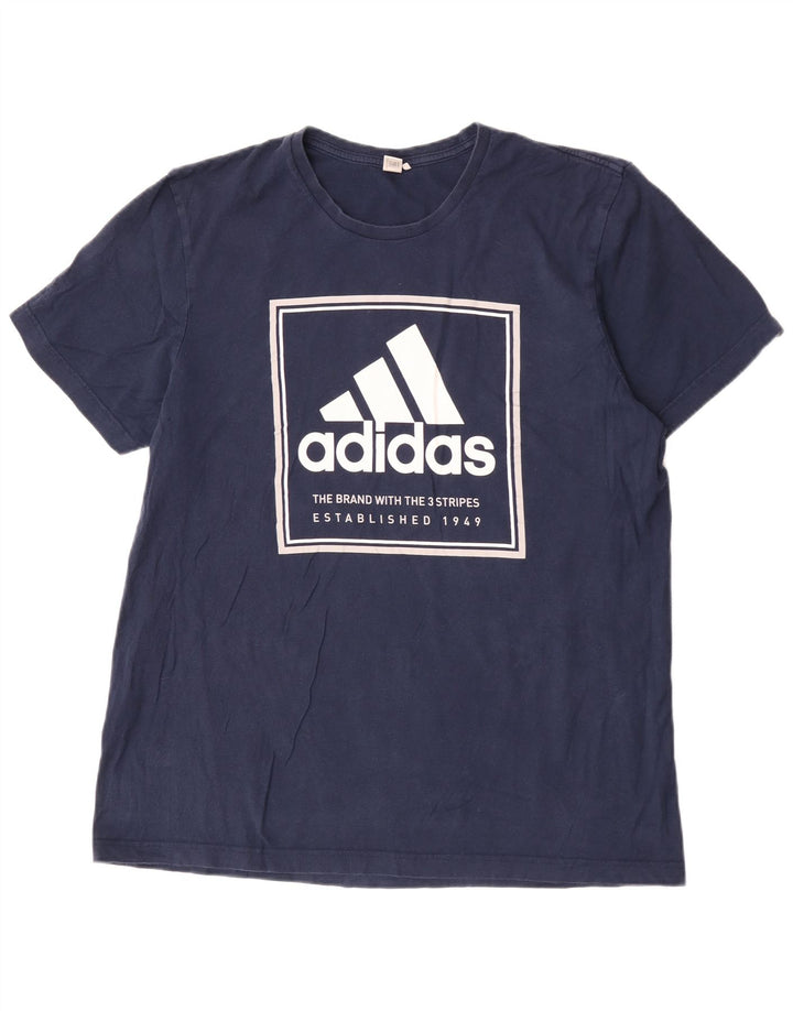 Adidas Herren Grafik T-Shirt Top Large Marineblau