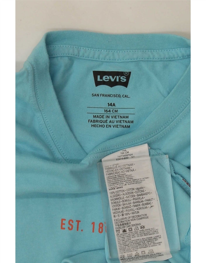 Levi's Jungen-T-Shirt mit Grafik, 13–14 Jahre, blaue Baumwolle