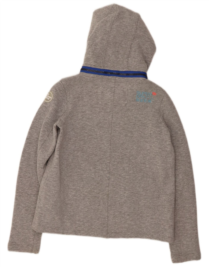 SUPERDRY Damen-Kapuzenpullover mit Reißverschluss, Gr. 10, Größe S, Grau, Polyester