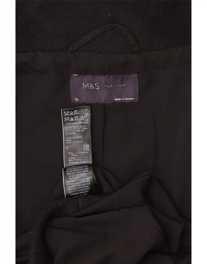 Marks & Spencer Damenmantel UK 16 Large Schwarz Polyester