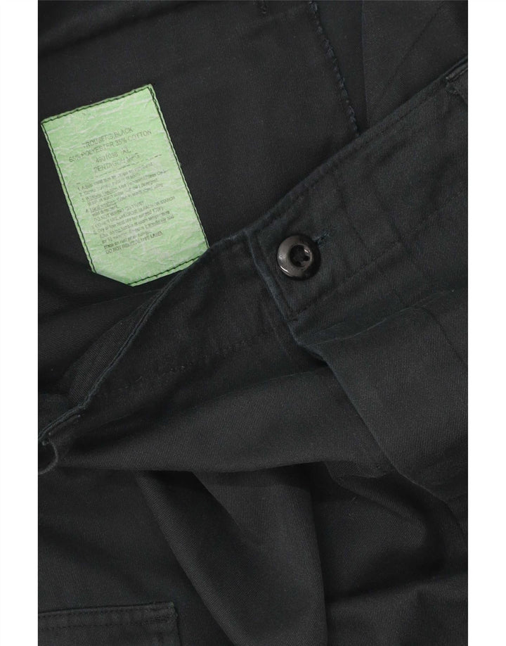 Vintage Herren Tapered Cargohose XL W40 L27 Schwarz Polyester
