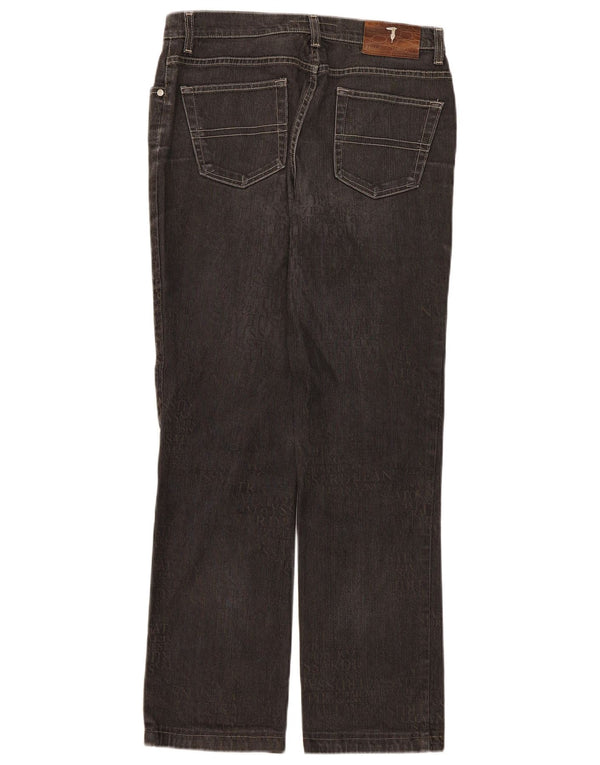 Trussardi Damen Straight Jeans W30 L30 Graue Baumwolle