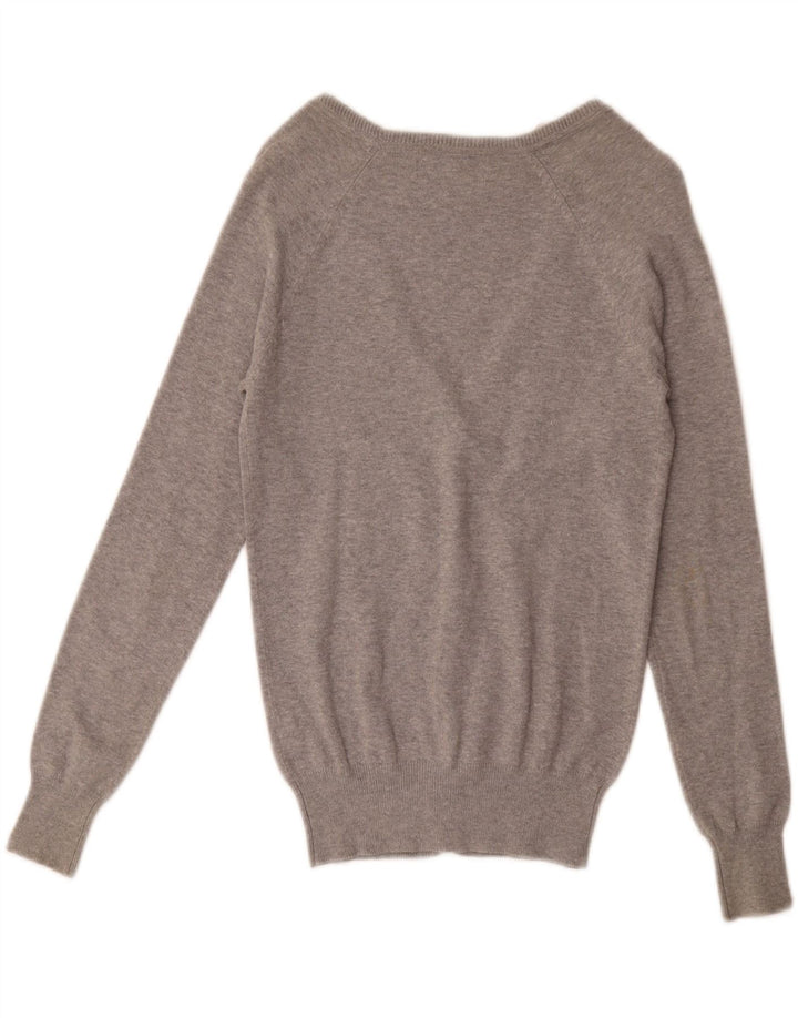 Zara Damen-Cardigan-Pullover UK 10 Small Graue Baumwolle