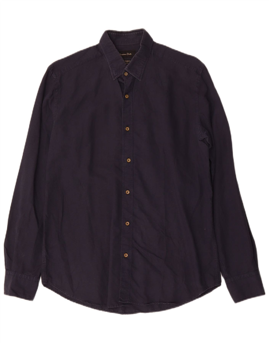 Massimo Dutti Herrenhemd aus mittelblauer Baumwolle in Marineblau